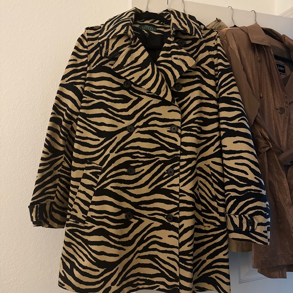 Ralph Lauren Zebra Print Trench Coat